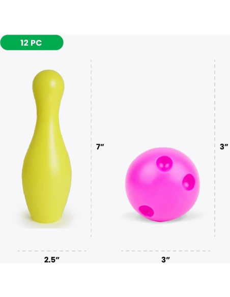 Juego de Bolos para Niños Boley - 12 Piezas Multicolor Juego de Bolos para Niños Boley - 12 Piezas Multicolor