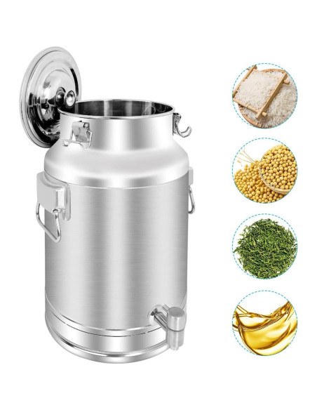Lata de Leche Acero Inoxidable 304 20L con Grifo y Tapa Sellada Lata de Leche Acero Inoxidable 304 20L con Grifo y Tapa Sellada