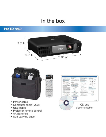 Proyector Inalámbrico Epson Pro EX7260 3600 Lúmenes WXGA Proyector Inalámbrico Epson Pro EX7260 3600 Lúmenes WXGA