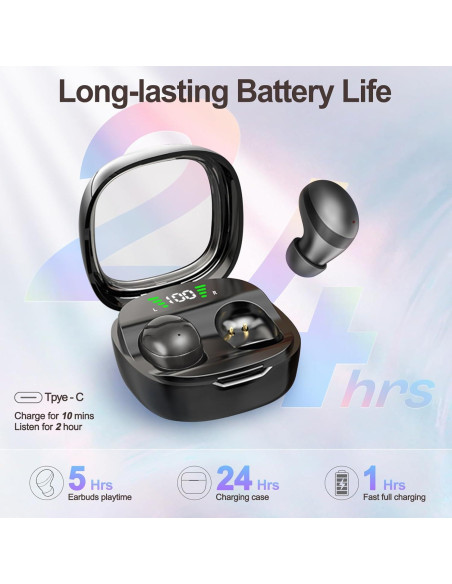 Auriculares Inalámbricos Bluetooth Mini para Dormir - Negro Auriculares Inalámbricos Bluetooth Mini para Dormir - Negro