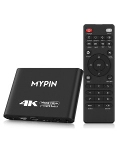 Reproductor Multimedia 4K MYPIN con Interruptor HDMI 2 Puertos