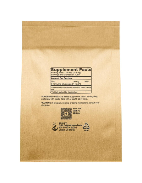 Suplemento Dietético Gluconato de Zinc 227g Ingredientes Originales Suplemento Dietético Gluconato de Zinc 227g Ingredientes Originales