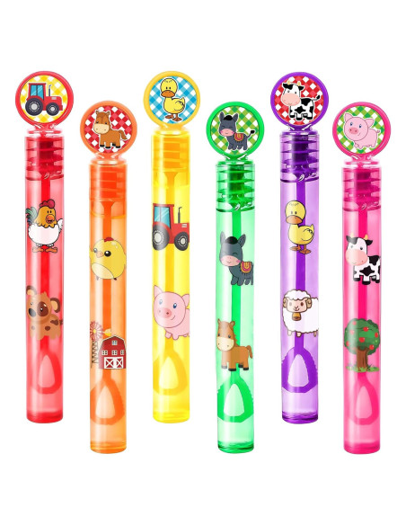 24 Burbujas de Animales de Granja + 96 Stickers Fiesta 24 Burbujas de Animales de Granja + 96 Stickers Fiesta