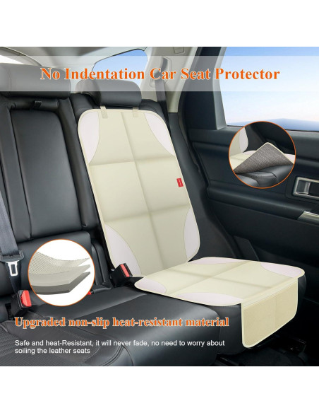 Protector de Asiento de Coche OCCKAI Beige Universal Impermeable Protector de Asiento de Coche OCCKAI Beige Universal Impermeable