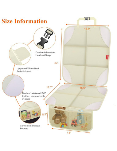 Protector de Asiento de Coche OCCKAI Beige Universal Impermeable