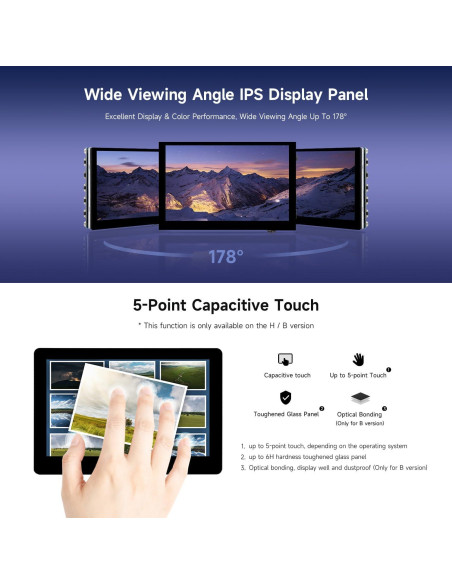 Pantalla Táctil 5" Waveshare 5DP-CAPLCD-H 800cd/m HDMI Pantalla Táctil 5" Waveshare 5DP-CAPLCD-H 800cd/m HDMI