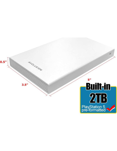 Disco Duro Externo Avolusion HD250U3-WH 2TB USB 3.0 Blanco PS5 Disco Duro Externo Avolusion HD250U3-WH 2TB USB 3.0 Blanco PS5