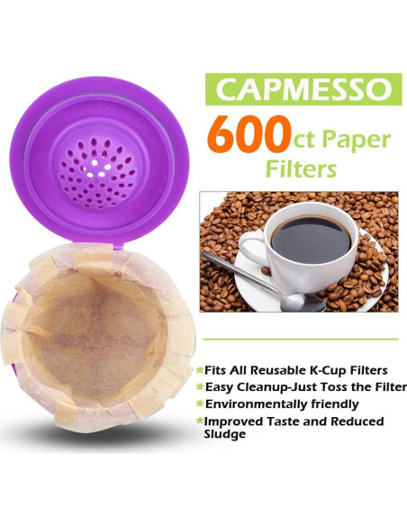 Filtros de papel desechables CAPMESSO para café - 600 unidades Filtros de papel desechables CAPMESSO para café - 600 unidades