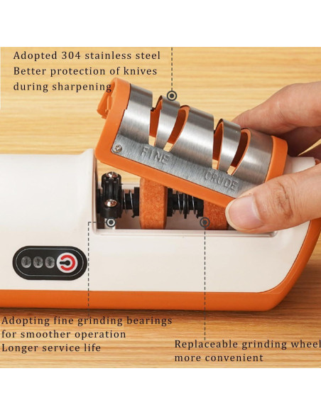 Afilador Eléctrico de Cuchillos Genérico H8 2 Etapas Naranja Afilador Eléctrico de Cuchillos Genérico H8 2 Etapas Naranja