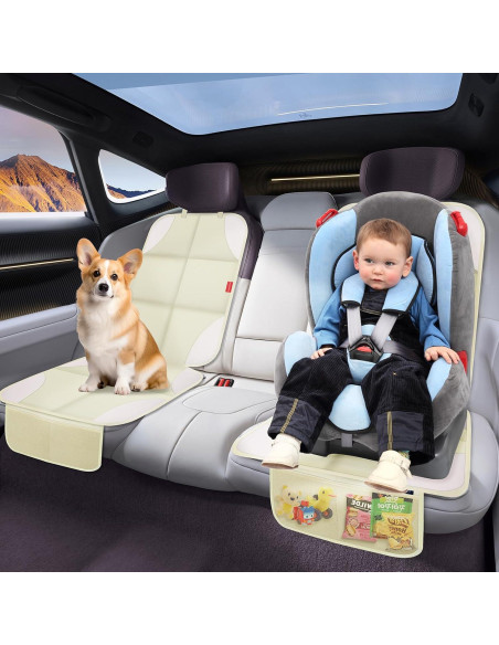 Protector de Asiento de Coche OCCKAI Beige Universal Impermeable Protector de Asiento de Coche OCCKAI Beige Universal Impermeable