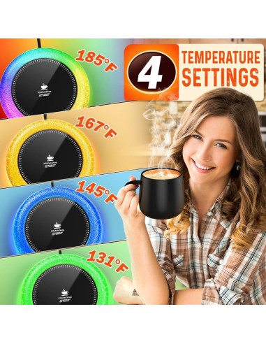 Calentador de Tazas Eléctrico KitchekShop con Luces LED 85C
