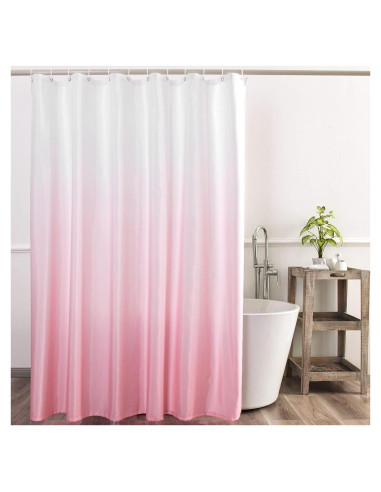 Cortina de Ducha YI & ZE Rosa Ombre 182.88x182.88 cm Impermeable