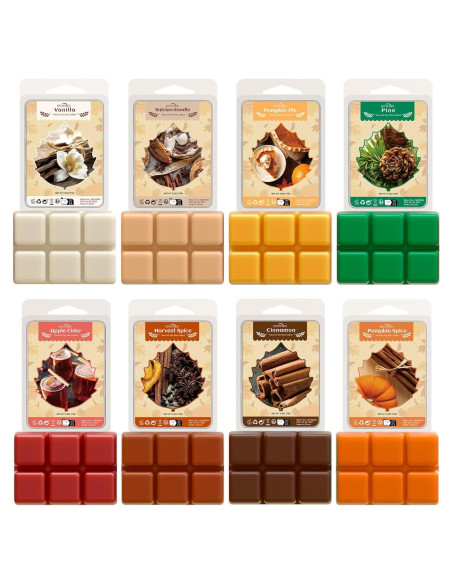 Cera Aromática de Otoño Snowsen - 8 Cubos de Soja con Aroma Cera Aromática de Otoño Snowsen - 8 Cubos de Soja con Aroma