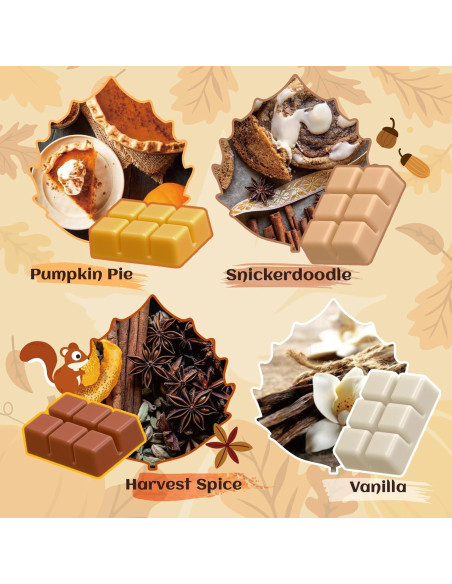 Cera Aromática de Otoño Snowsen - 8 Cubos de Soja con Aroma Cera Aromática de Otoño Snowsen - 8 Cubos de Soja con Aroma