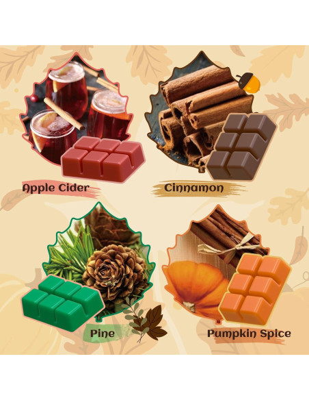 Cera Aromática de Otoño Snowsen - 8 Cubos de Soja con Aroma Cera Aromática de Otoño Snowsen - 8 Cubos de Soja con Aroma
