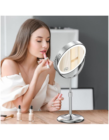 Espejo de Maquillaje Iluminado Gospire 18 cm 10X/1X Ajustable