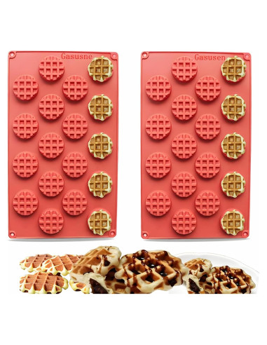 Juego de Moldes de Silicona para Waffles Gasusen 2 Piezas