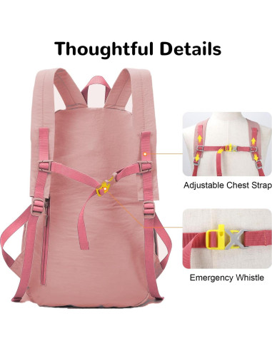 Mochila de senderismo 25L Outplea rosa impermeable para mujeres