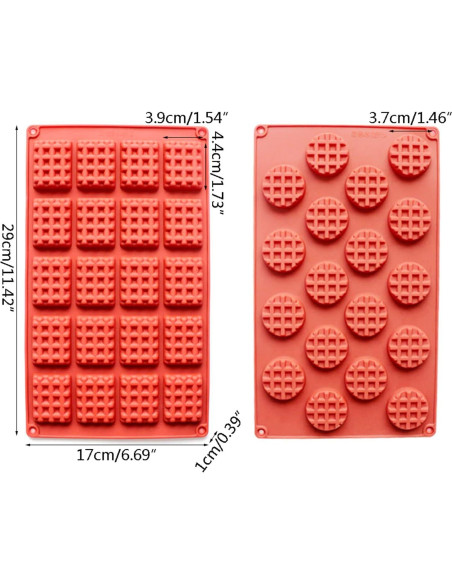 Juego de Moldes de Silicona para Waffles Gasusen 2 Piezas Juego de Moldes de Silicona para Waffles Gasusen 2 Piezas