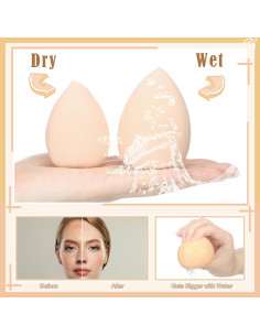 Set 16 Esponjas de Maquillaje Auroray - 6 Grandes, 4 Mini, 6 Puffs 2