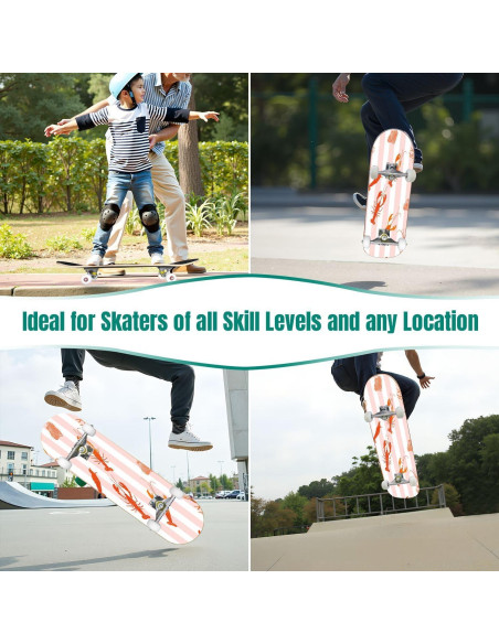 Skateboard UHMLTCRBOD 31" x 8" 7 Capas Arce Doble Kick Skateboard UHMLTCRBOD 31" x 8" 7 Capas Arce Doble Kick