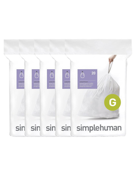 Bolsas de Basura Ajustadas simplehuman Código G 30L 100 Contar Bolsas de Basura Ajustadas simplehuman Código G 30L 100 Contar