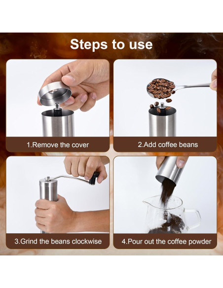 Molino de Café Manual QUELIEN 18cm Cerámica Ajustable Portátil Molino de Café Manual QUELIEN 18cm Cerámica Ajustable Portátil