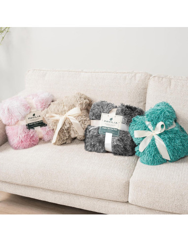Manta de Peluche Pavilia Tie-Dye Gris 127x152 cm Sherpa