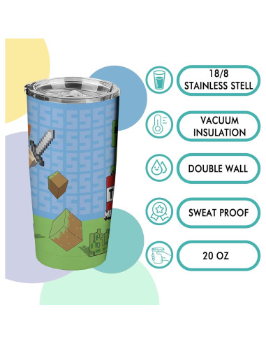 Vaso de Acero Inoxidable 20 Oz Stylonem Aislado con Popote