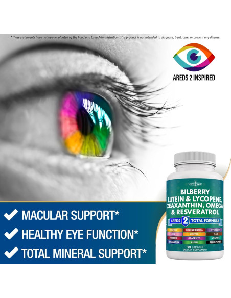 Vitaminas Oculares NEW AGE 120 Cápsulas con Luteína y Bilberry Vitaminas Oculares NEW AGE 120 Cápsulas con Luteína y Bilberry