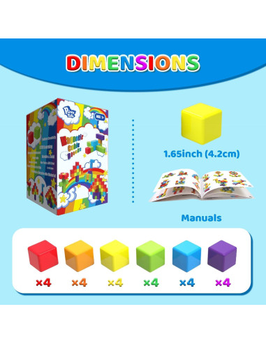Bloques de Construcción Magnéticos 28 Piezas 4.2 cm Montessori