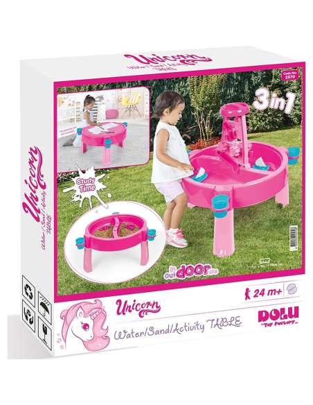 Mesa de Actividad 3-en-1 Dolu Unicornio Rosa para Niños Mesa de Actividad 3-en-1 Dolu Unicornio Rosa para Niños