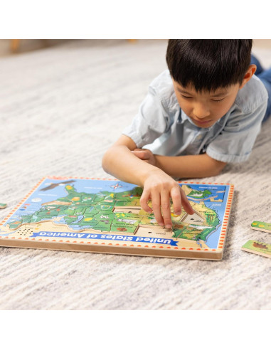 Rompecabezas de Sonido Mapa EE. UU. Melissa & Doug 40 Piezas