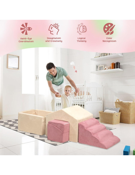Conjunto de Escalada de Espuma LOAOL 6PCS para Niños 0-3 Años Conjunto de Escalada de Espuma LOAOL 6PCS para Niños 0-3 Años