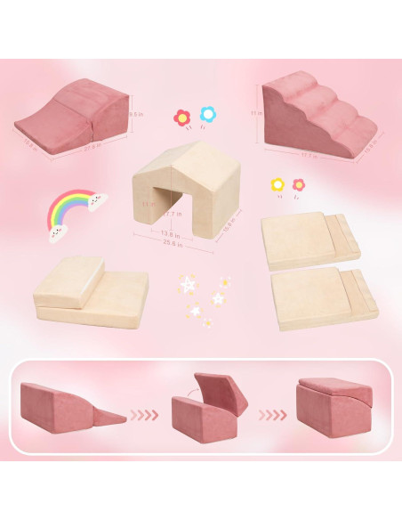 Conjunto de Escalada de Espuma LOAOL 6PCS para Niños 0-3 Años Conjunto de Escalada de Espuma LOAOL 6PCS para Niños 0-3 Años