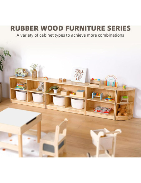 Estante Montessori OOOK 60 cm Madera Caucho Almacenamiento Juguetes Estante Montessori OOOK 60 cm Madera Caucho Almacenamiento Juguetes