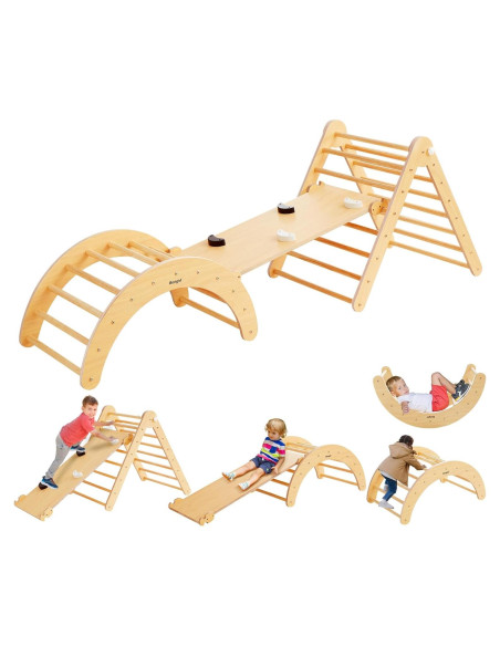 Conjunto Triángulo Pikler 4 en 1 Beright - Juguete Escalada Montessori Conjunto Triángulo Pikler 4 en 1 Beright - Juguete Escalada Montessori