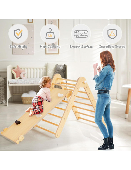 Conjunto Triángulo Pikler 4 en 1 Beright - Juguete Escalada Montessori Conjunto Triángulo Pikler 4 en 1 Beright - Juguete Escalada Montessori