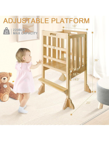 Torre de Aprendizaje Plegable WOOD CITY para Niños 3 Alturas