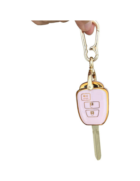 Cubierta de Llave Inteligente Toyota QIXIUBIA 3 Botones Rosa Cubierta de Llave Inteligente Toyota QIXIUBIA 3 Botones Rosa
