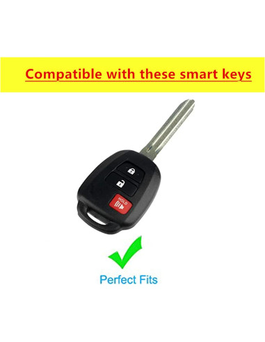 Cubierta de Llave Inteligente Toyota QIXIUBIA 3 Botones Rosa