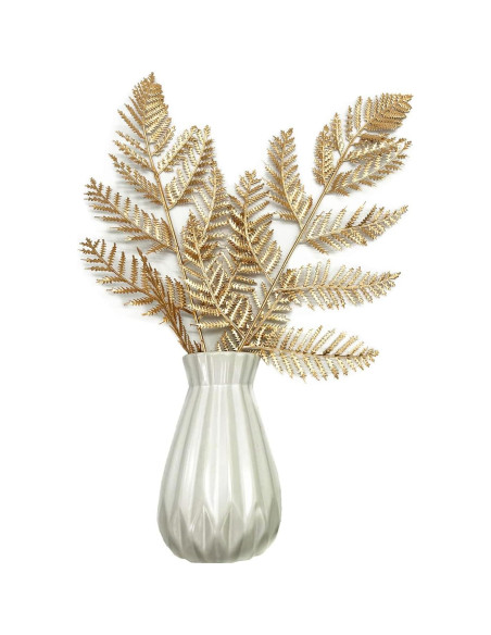 Hojas de Helecho Dorado Artificial LoveniMen - 5 Pcs 36 cm Hojas de Helecho Dorado Artificial LoveniMen - 5 Pcs 36 cm