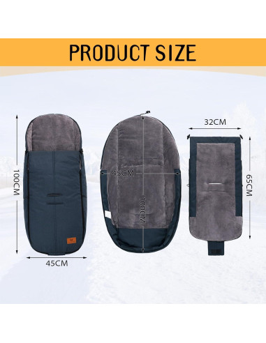 Saco de dormir Miracle Baby para cochecito, forro polar, azul