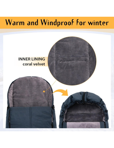 Saco de dormir Miracle Baby para cochecito, forro polar, azul Saco de dormir Miracle Baby para cochecito, forro polar, azul