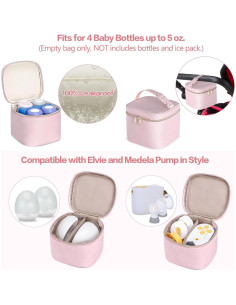 Mochila Fasrom para Extractor de Leche con Cooler Rosa 2