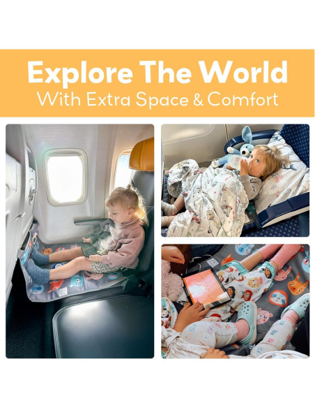 Cama de avión para niños Little Traveler - Gris, 1-4 años Cama de avión para niños Little Traveler - Gris, 1-4 años
