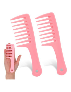 Mini Peines de Dientes Anchos MOZEAT LENS - 2 Pcs Rosa