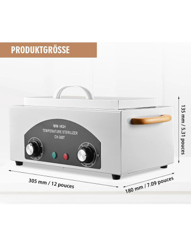 Esterilizador de Calor Seco 300W 1.5L para Herramientas Metálicas