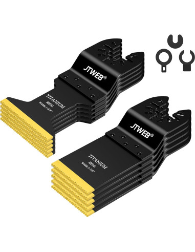 Cuchillas Oscilantes de Titanio JTWEB 10PC para Metal y Madera