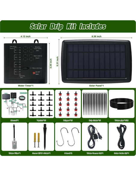 Sistema de Riego por Goteo Solar GrowBuddy para 15 Macetas Sistema de Riego por Goteo Solar GrowBuddy para 15 Macetas
